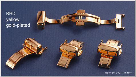 Premium deployant clasps in stainless steel and gold
