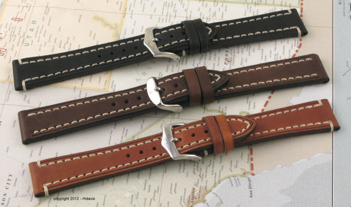 Hirsch bracelets for watches in leather and natural rubber