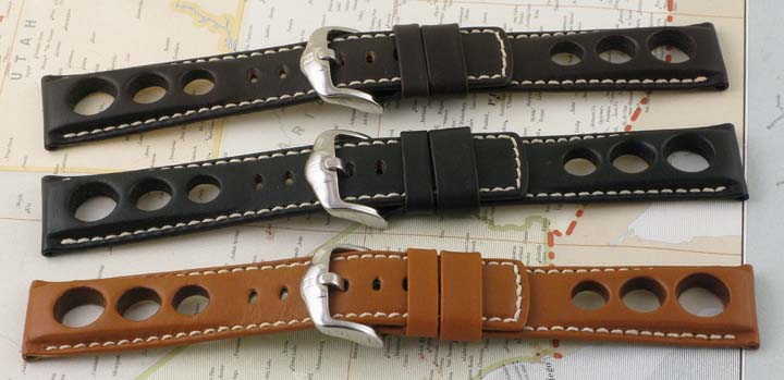 Hirsch bracelets for watches in leather and natural rubber